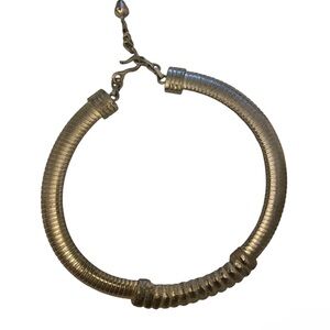 Vtg Gay Boyer Silver Tone Omega Choker Necklace